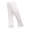 thumbnail image 3 of Gustave 2 Pairs Women Knee High Leg Warmers Girls Knit Long Footless Socks Pleated Ruffle Thermal Boot Socks for Yoga Dance - White, 3 of 6