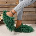 thumbnail image 3 of Women's Curly Furry Slippers, Indoor Thermal Cozy Fuzzy Shoes, Warm Bedroom Floor Plush Slippers With Non-slip Sole, 3 of 8