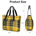 thumbnail image 3 of Women's Large Tote Bag with Zipper - 20L Golden Checkered Travel Beach Weekender Duffle Bag Foldable Teacher Nurse Handbag for Work, Gym Shoulder Bag - Fits 15.6" Laptop, Folds Into Pouch, 3 of 5