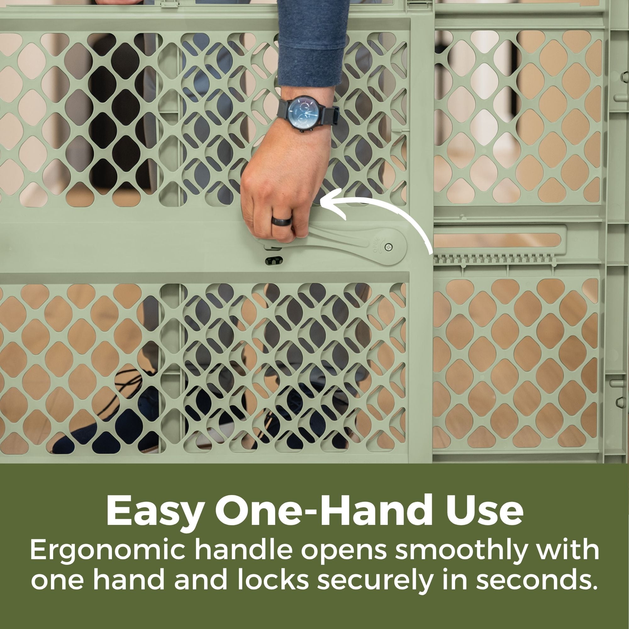 Toddleroo by North States Renew 100% Recycled Plastic Gate for Babies and Toddlers, Green