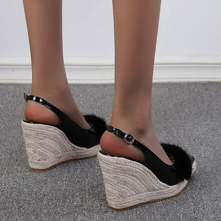 

TOWED22 Wedges For Women Women s Rhinestone Low Heel Wedge Sandals Bohemia Dress Summer Flip Flops Flat Sandals Beach Shoes Wedges For Women Dressy