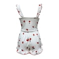 thumbnail image 5 of Tnhcen Women's Strawberry Print Ruffled Pajama Set 2 Piece Soft Comfy Sleepwear Cami Top Shorts Pj Set with Tie Front Elastic Waist, Nightwear Home Wear S-2XL, 5 of 5