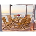 thumbnail image 2 of East West Furniture 7 Piece Superior Garden Set- Suitable for The Shore, Camping, Picnics - Lovely Wood Dining Table with 6 Arms Less Folding Patio Chairs- Natural Oil Finish, 2 of 2