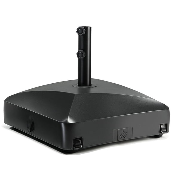 Maple99USA Patio Umbrella Base, 123 lbs Capacity, Black, Square, HDPE Plastic, Heavy Duty