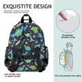 thumbnail image 5 of DarkBlue Cartoon Dinosaurs Rockets Pattern Cute School Backpack Bag for School with Padded Back and Adjustable Shoulder Straps 15.25"x11.5"x5.25", 5 of 5