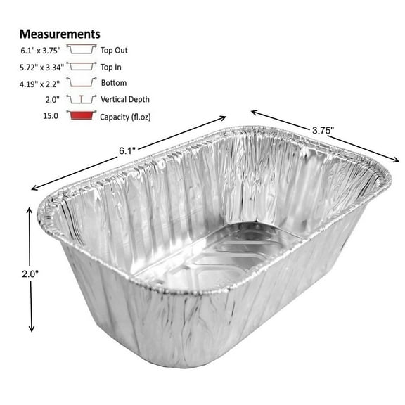 1 lb. Aluminum Foil Mini-Loaf/Bread Pan - Disposable Tins HFA # 317