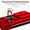 thumbnail image 4 of Heavy Duty Armor Case for Samsung Galaxy Z Fold 4, Rugged PC Soft TPU Military Grade Shockproof Metal Magnetic Car Mount Shockproof Cover with Camera Lens Sliding Ring Holder Bracket Case,Red, 4 of 8