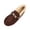 #01 Brown, variant on Busydd Fuzzy Flats Shoes for Women Trendy Warm Closed Toe Slip On Shoes Casual Comfortable Solid Color Womens Loafers