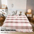 thumbnail image 2 of Cobija Ligera Frazada Cobertor Suave Matrimonial A Cuadros, 2 of 4