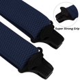 thumbnail image 2 of Buyless Fashion Heavy Duty 2 Pack Suspenders for Men - 48" Adjustable Straps 1 1/2" - X Back with Black Plastic Clips - 5147-2-Navy, 2 of 7