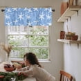 thumbnail image 5 of White Blue Starfish Coastal Valances for Windows Farmhouse Kitchen Curtains Valances Rod Pocket Valance Curtains for Kitchen Windows Summer Ocean Beach Sea Window Valances for Bathroom 54"x18", 5 of 6