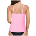 thumbnail image 6 of Hauetro Women's Tankini Top Only Tummy Control Swimsuit Top Ruched Swim Top Without Bottom（Pink,XL）, 6 of 9
