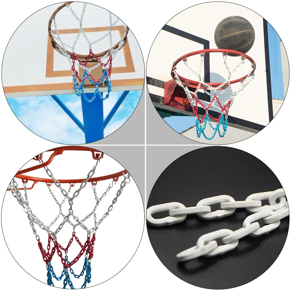 ETHZZLE Tricolor Basketball Net Mesh, Wear-Resistant, Easy to Install for Standard Size Basketball Hoops
