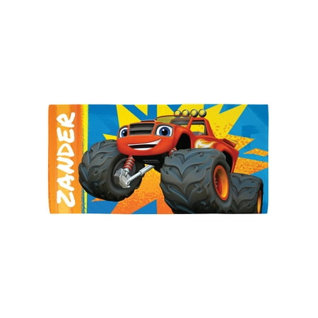 personalized blaze and the monster machines kids beach towel