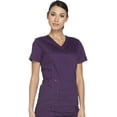 thumbnail image 4 of Dickies Essence Medical Scrubs Top for Women Mock Wrap Plus Size DK804, 3XL, Eggplant, 4 of 7