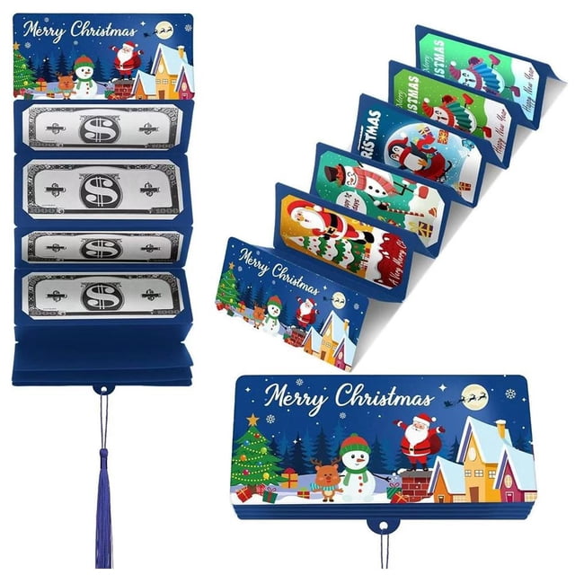 2025 Santa Claus 10 Card Red Envelope Christmas Surprise Money Box Party