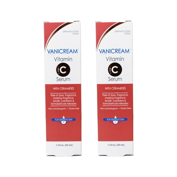 2 Pack - Vanicream Vitamin C Face Serum with Ceramides for Sensitive Skin - 1.2 fl oz