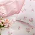 thumbnail image 6 of JOLUSERE Pink Tulip Queen Comforter Set, 3-Piece Pink Flowers Reversible Soft Bedding Set or Adults All Season, 6 of 10