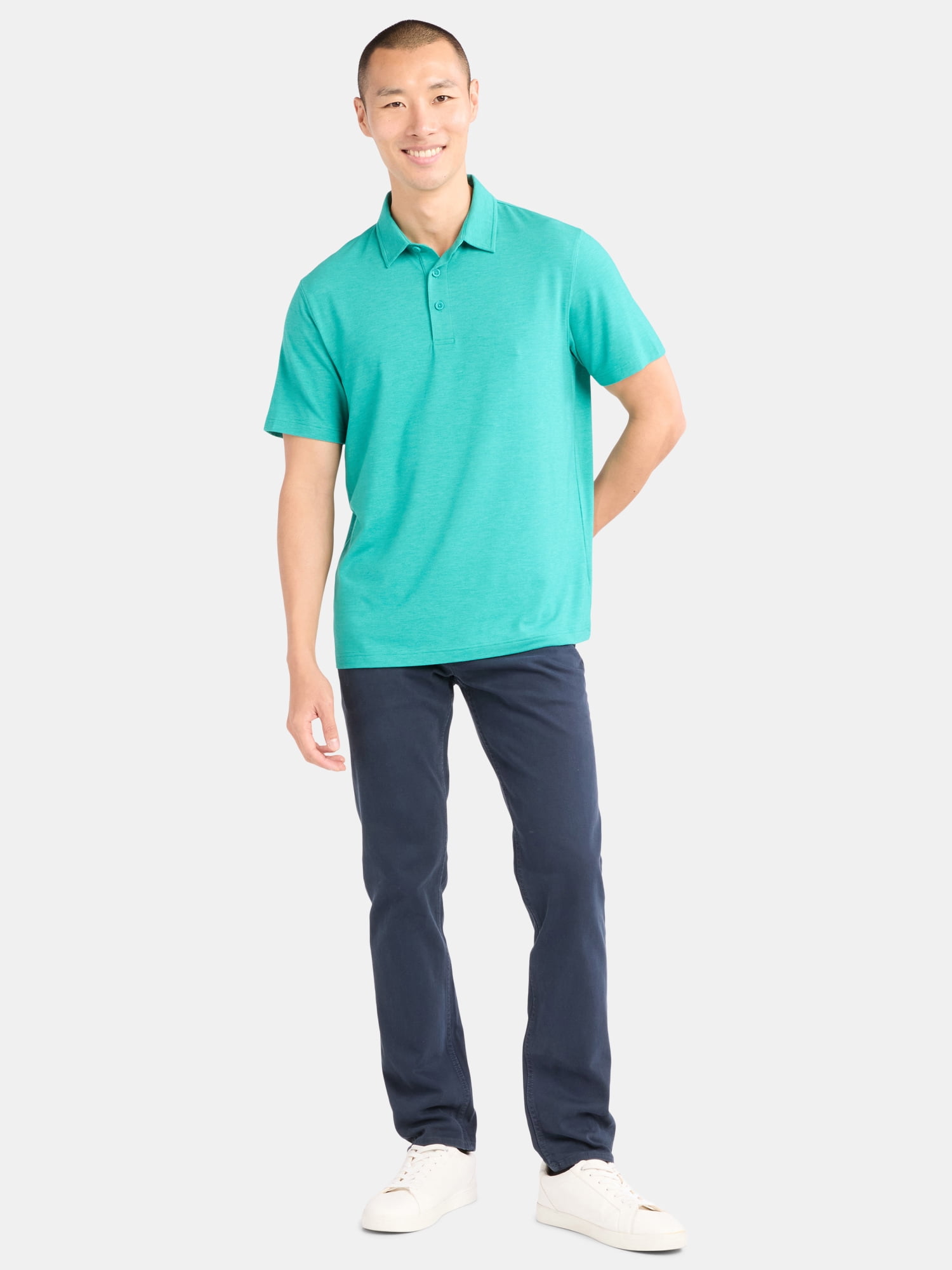 George Men's & Big Men's Poly Polo with Short Sleeves, Sizes S-3XL