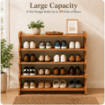 thumbnail image 3 of MEHOOM 5 Tier Bamboo Shoe Rack Organizer for Closet, Entryway, Dorm, Garage, Sturdy Shoe Storage Shelf, 28"x11"x27" (Natural), 3 of 10