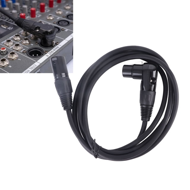 2PCS XLR Microphone Extension Cable Adapter, 90 XLR Female to Straight XLR Male Cable, PVC 3 Pin Mic Connector for Speaker Recording Studio