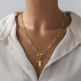 thumbnail image 4 of OUTAD Capital Letter Initial Necklace Hip-Hop Gold Alphabet Pendant Necklaces Chain, 4 of 8