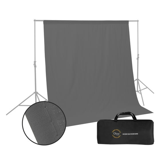 Glow Muslin Background - 10 x 10 ' (Grey)