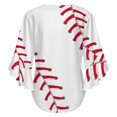 thumbnail image 6 of Baseball Fence Women's V-Neck Blouse With 3/4 Ruffled Bell Sleeves Casual Top Ladies Blouses, 6 of 7