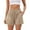 Khaki, variant on Xixinqiwan Women Summer Shorts Casual Beach Comfy Smocked Elastic High Waist Pull On Loose Short with Pockets Athletic Breathable Sports Shorts