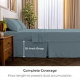 thumbnail image 2 of Mellanni Iconic Collection Pleated Microfiber Bed Skirt 15" Drop, Full, Spa Blue, 2 of 7