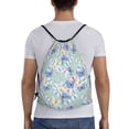 thumbnail image 2 of Drawstring Backpack - Colorful Butterfly Splash Proof Small Drawstring Gym Bag for Women Men, Cinch Sports String Bag Backpack for Travel Swimming Beach, 2 of 8