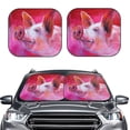thumbnail image 2 of Balery 2 Piece Pink Pig Car Windshield Sun Shade|Foldable Front Windshield Shade for Car Front Window for Most Sedans SUV Truck-Medium, 2 of 7