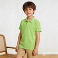 thumbnail image 2 of Polo Shirts for Boys Green Button Down Short Sleeve Polo Shirts Graduation Shirts Casual Collared Shirts Kids Size 9-10 Years Boys Clothes, 2 of 8