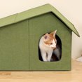 thumbnail image 4 of Refugio para gatos plegables, caseta para gatos con aislamiente cerrado, casa plegable para clima frío para perros y gatos en Todas las estaciones, 4 of 7