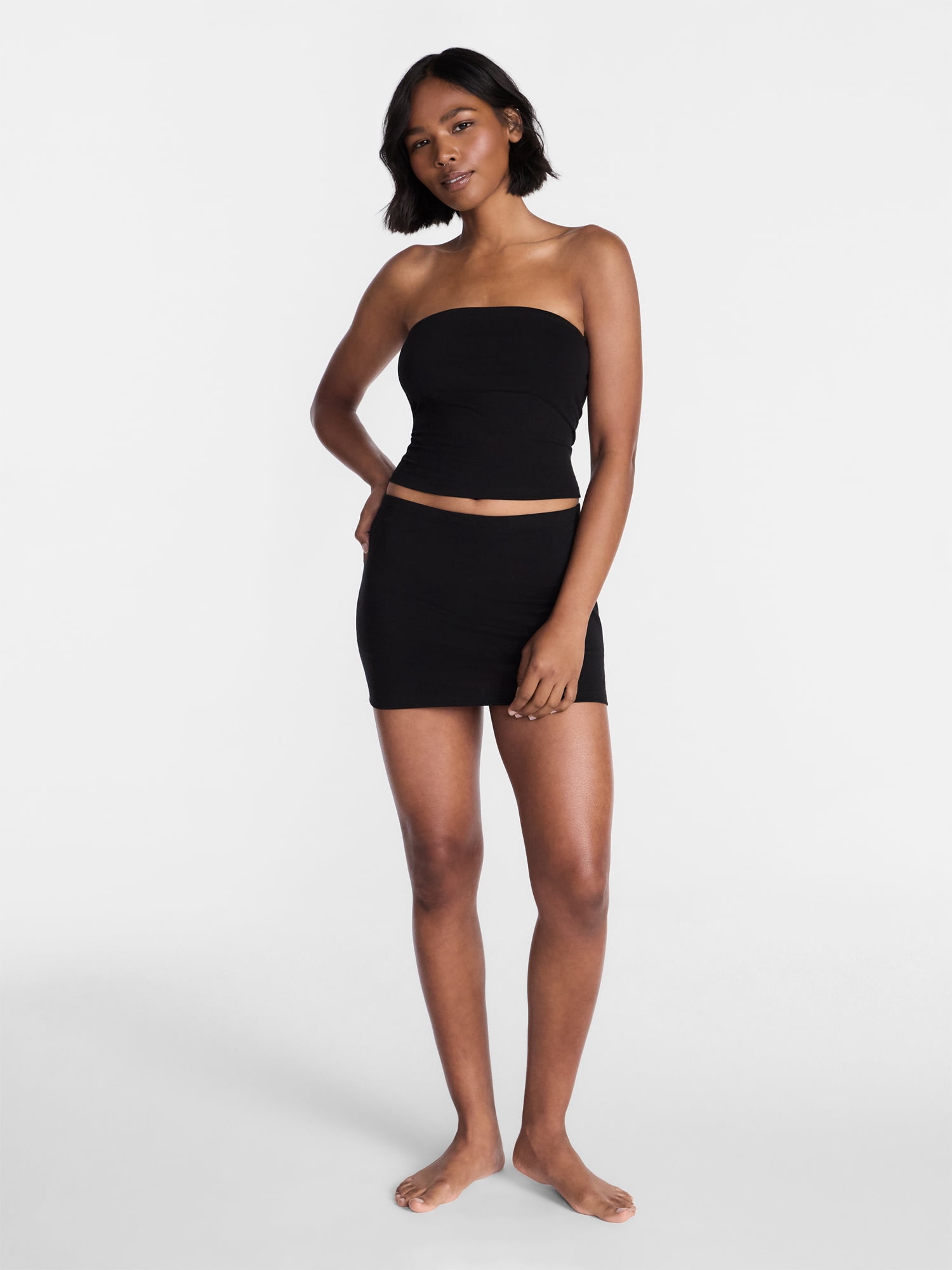 No Boundaries Sleepwear Tube Top and Skort Set from our Cloud Core Collection, 2 Piece, Women’s and Women’s Plus XXS-3X