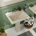 thumbnail image 5 of Apex 26.38 in. W. x 19.69 in D Bone Vitreous China Rectangular Pedestal Combo Bathroom Sink with 1 Faucet Hole, 5 of 14