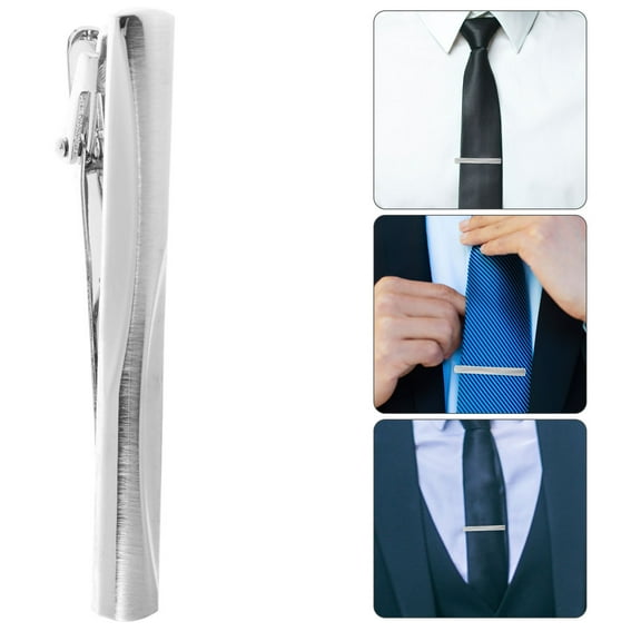 LULULION Men's Classic Metal Tie Clip Copper Rectangular Easy to Wear and Remove 1Piece