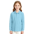 thumbnail image 7 of Abcomgle Girls Uniform Shirts Long Sleeve Button Down Pique Polo Shirt with Collar Moisture-Wicking Dress Girls School Uniform, 7 of 7