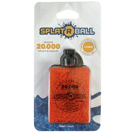 SplatRBall Orange Water Bead Blaster Ammunition 20K Round 7.5 mm Bottle