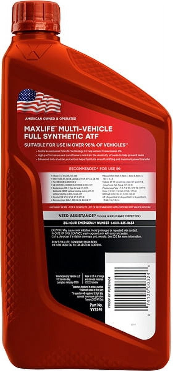 Valvoline MaxLife Multi-Vehicle Full Synthetic Automatic Transmission ...