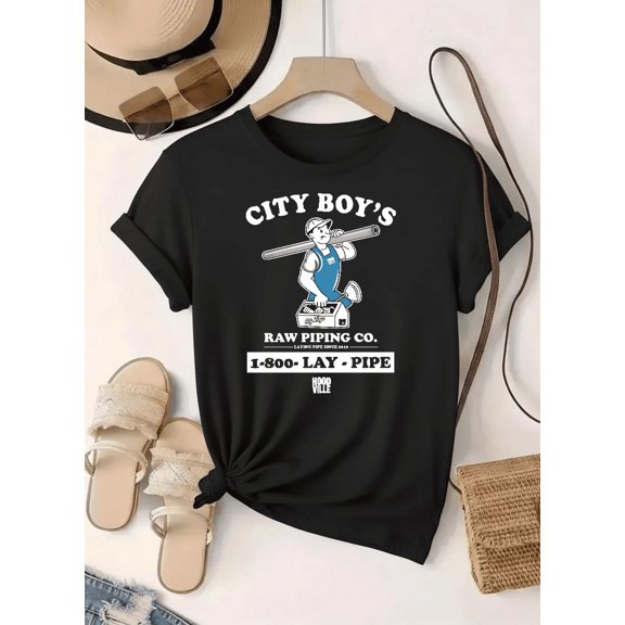 Lay Pipe City Boys Funny Raw Piping Co Meme Hoodville Graphic Unisex T-Shirt V91011, up to Size 5XL