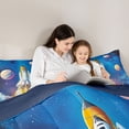 thumbnail image 5 of Castle Fairy Planet Rocket Queen Comforter Set,Cosmos Stars Print Bedding Comforter Set, 5 of 8