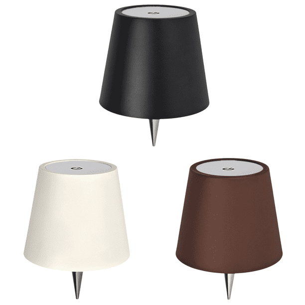 Lámpara de mesa LED recargable 2000mAh RGB y botella inalámbrica de 3 colores negro