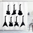 thumbnail image 1 of Ambesonne Rock Music Shower Curtain, Guitar Silhouettes, 69"Wx75"L, Black White, 1 of 3
