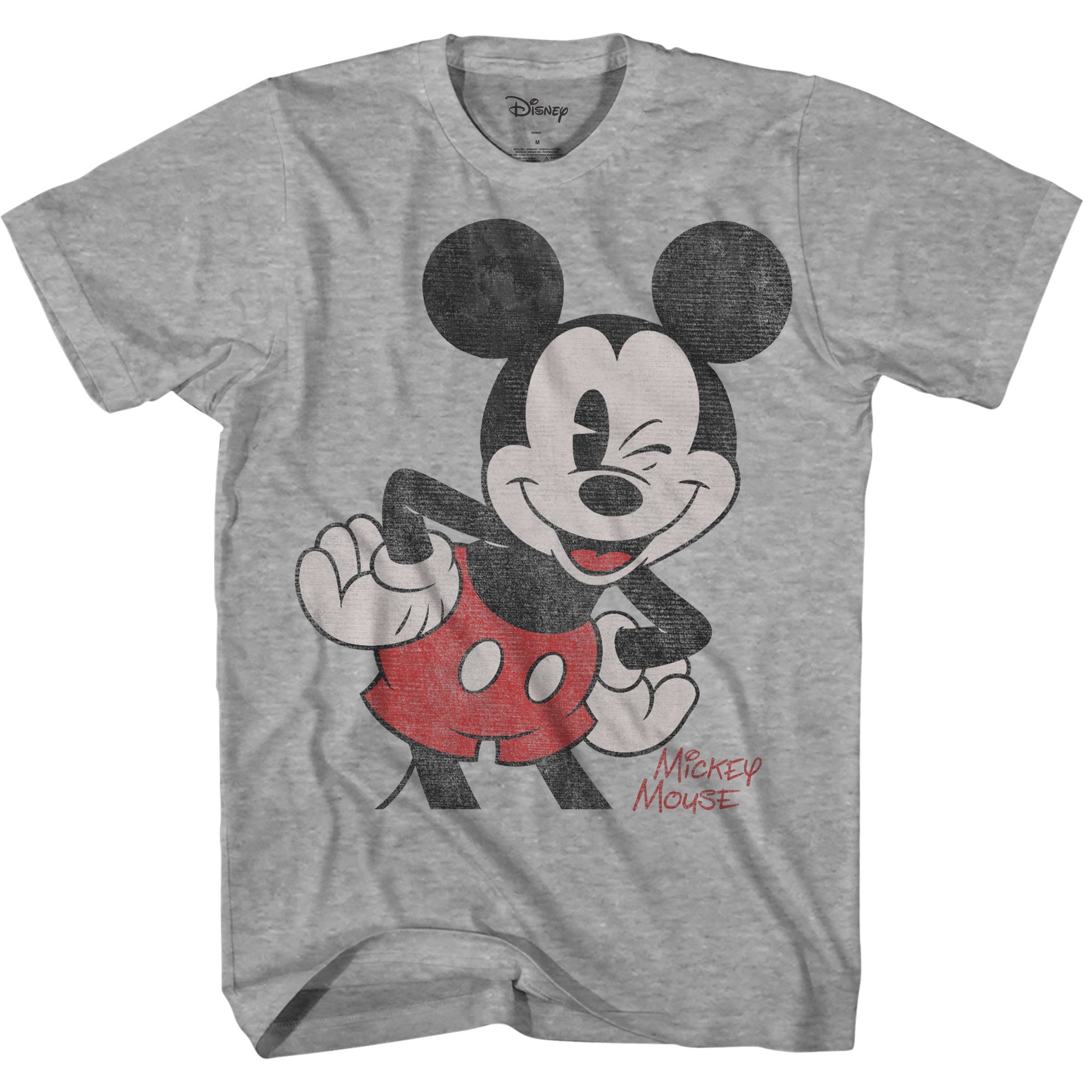 Disney Mickey Mouse Shirt Men's Distressed Graphic Big and Tall T-Shirt 