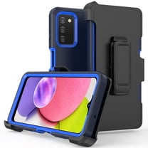 NIFFPD Samsung Galaxy A03S with Belt-Clip Holster Tough Durable Protective case for Galaxy A03S Dark Blue&Blue