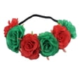 thumbnail image 4 of Diadema de rosas simuladas mexicanas para mujeres, Ataúd del Día de los Muertos, tocado de Halloween, colorido adorno de pelo de fiesta con estambres falsos., 4 of 5