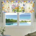 thumbnail image 3 of Valance for Windows,Watercolor Flower Butterfly Green Truck Valances Curtain Rod Pocket Valance for Kitchen Bedroom Living Room Bathroom,Farm Blossom Floral Short Curtains Window Treatment 54x18in, 3 of 9