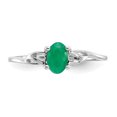 thumbnail image 4 of 10k White Gold Emerald Birthstone Ring May Gemstone, 4 of 10