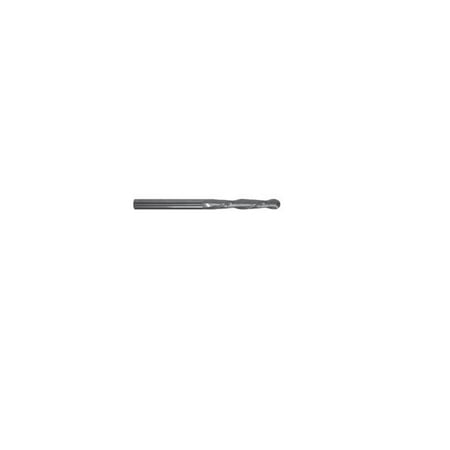 

Four Flute Ball Extra Long Single End Carbide Right Hand Endmill Cutter - 1 dia. x 1 Shank dia. x 3 Flute Length x 6 OAL